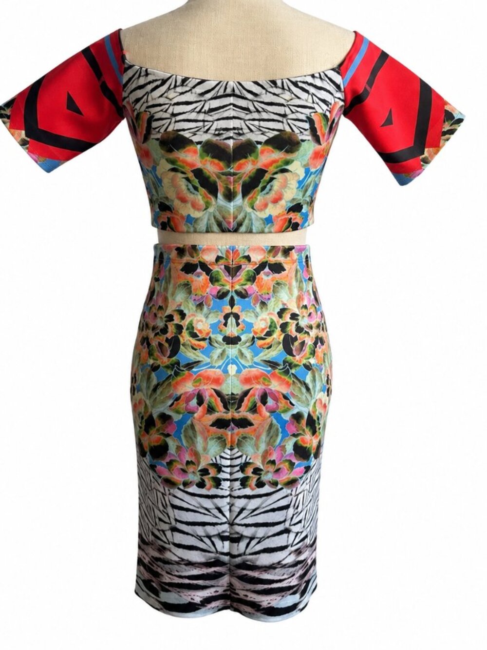 Clover Canyon Art to Wear 2-Pc Skirt Top Set M Geometric Animal Print - Picture 4 of 10
